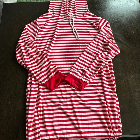 Red and White Striped Hoodie and Pants Set - Picture 3 of 4